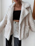 'Chara' Fleece Faux Fur Open Coat - Celes Fashion